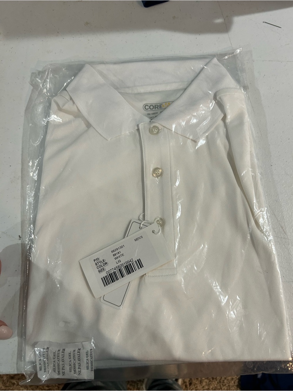 Core 10 White Men's Polo — Classic Short Sleeve Polo